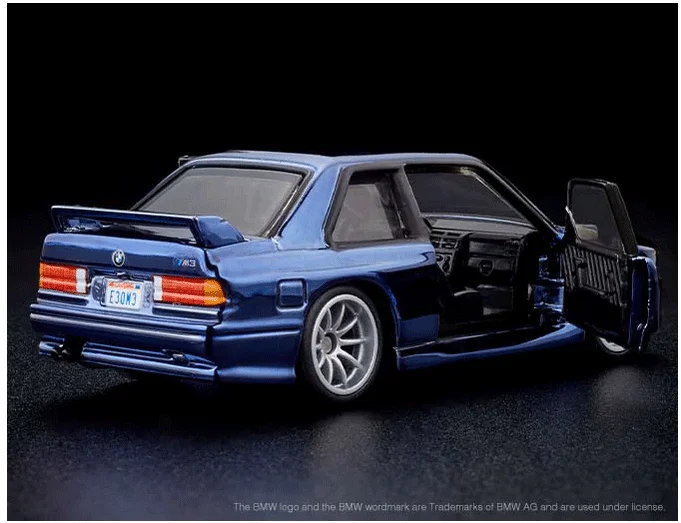2022 heiße Räder rlc exklusiv bmw m3 e30 blau 1:64 Druckguss 