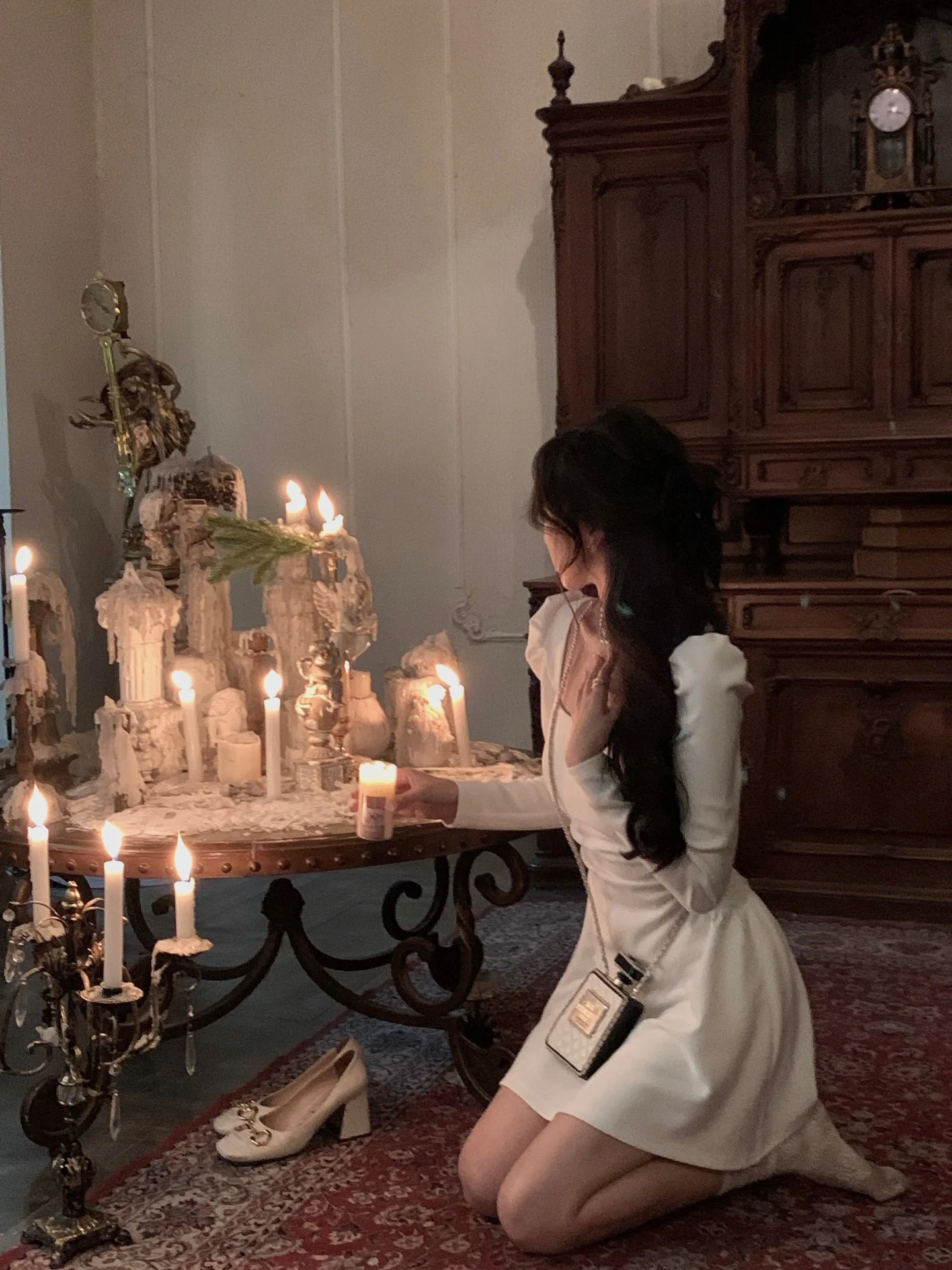 Spring New Elegant Square Collar Midi Party Dresses for Women Long Sleeve Black White Slim Vestidos Female High Waist Clothes