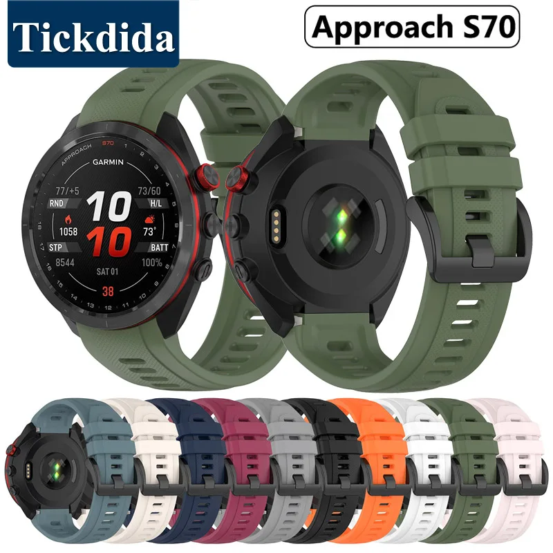 Cinturino Sostitutivo In Silicone Per Garmin Approach S70 47mm - Morbido, Traspirante E Regolabile