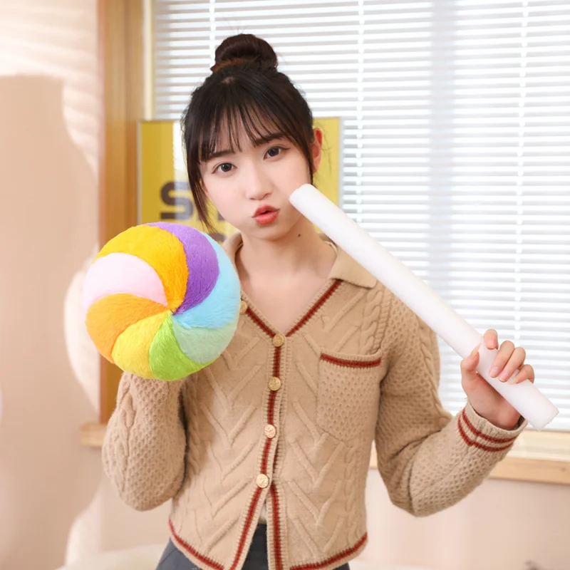 Creative Candy Doll Lollipop Soft Stuffed Plush Toy Colorful Cartoon Girls Bedroom Sofa Pillow Cushion Sweet Birthday Gift