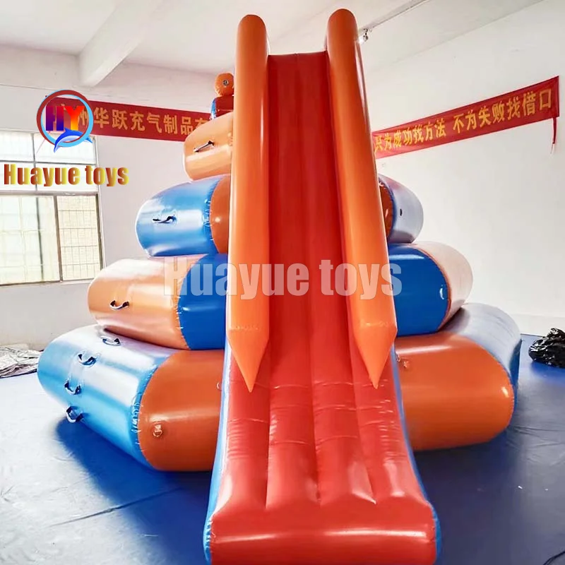 Square Sport 0.9mm PVC Tarpaulin Water Climbing Slide For Adults Kids Floating Water Park Games Inflatable Triangle Slide