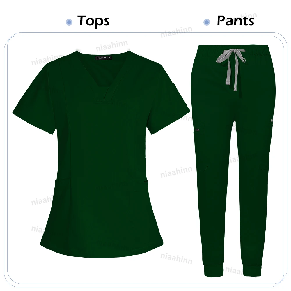 Niaahinn Scrub Krankenhaus Uniform Medizinische Top Hosen Krankenschwester Uniform High Fashion Uniformen Pflege Scrubs Set Heißer Verkauf OP-Kittel – Detail 9