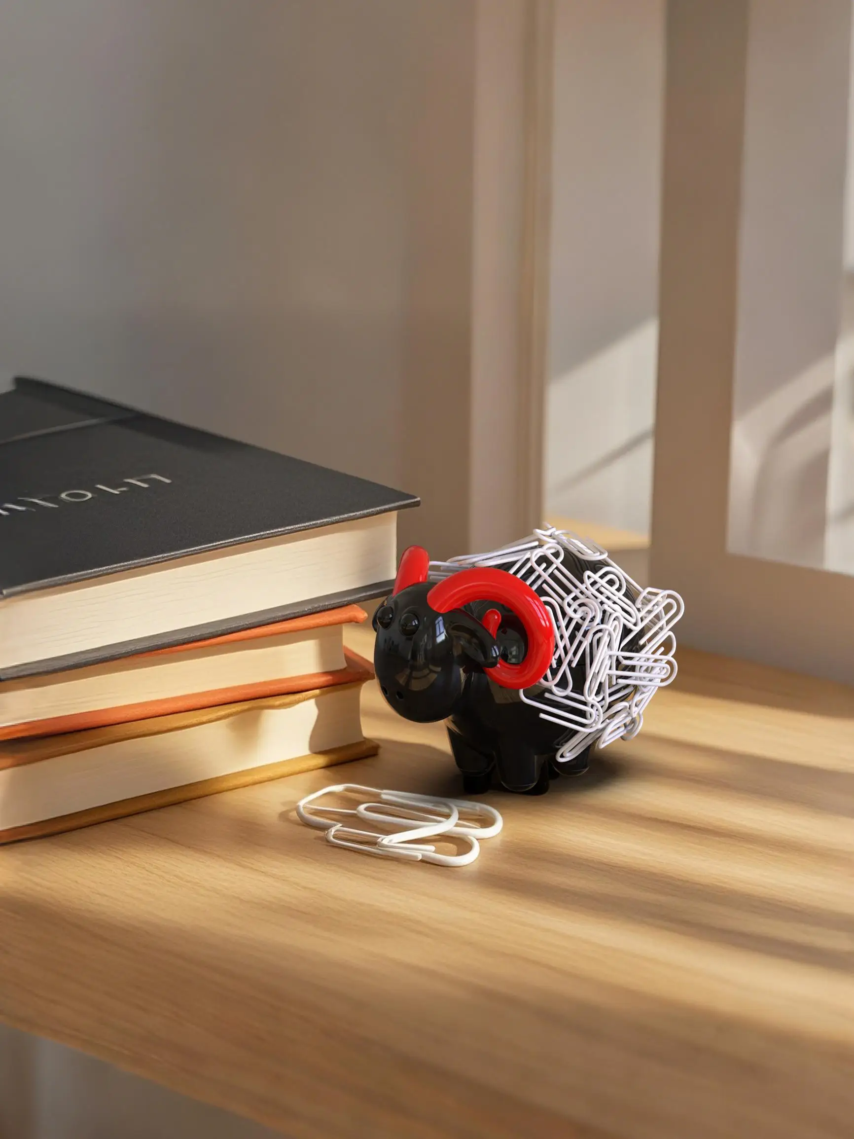 Auspicious Sheep Paper Clips Box Magnetic Paper Clips Dispenser Desk Holder Box For Office Office Desk Accessories