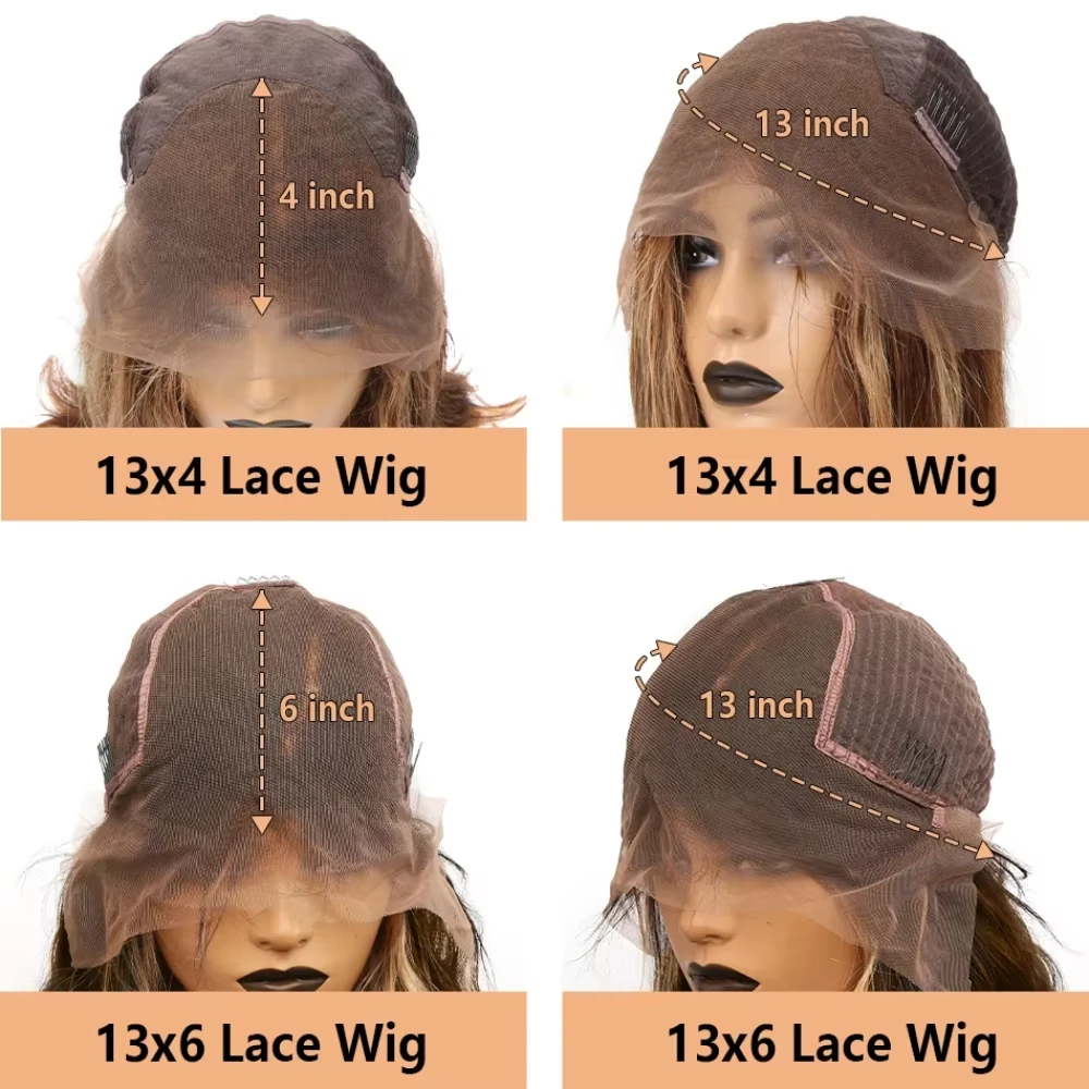 200 Density Highlight Lace Front 13x4 Body Wave Wig 427 Blonde Brown Colored 13x6 HD Lace Frontal Human Hair Wigs Brazilian 6