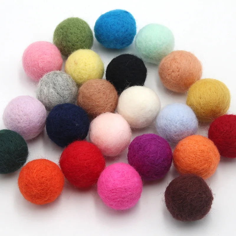 10pcs/lot 3cm Wool Felt Balls Round Colorful Crafts for DIY Decoration  Sewing Supplies