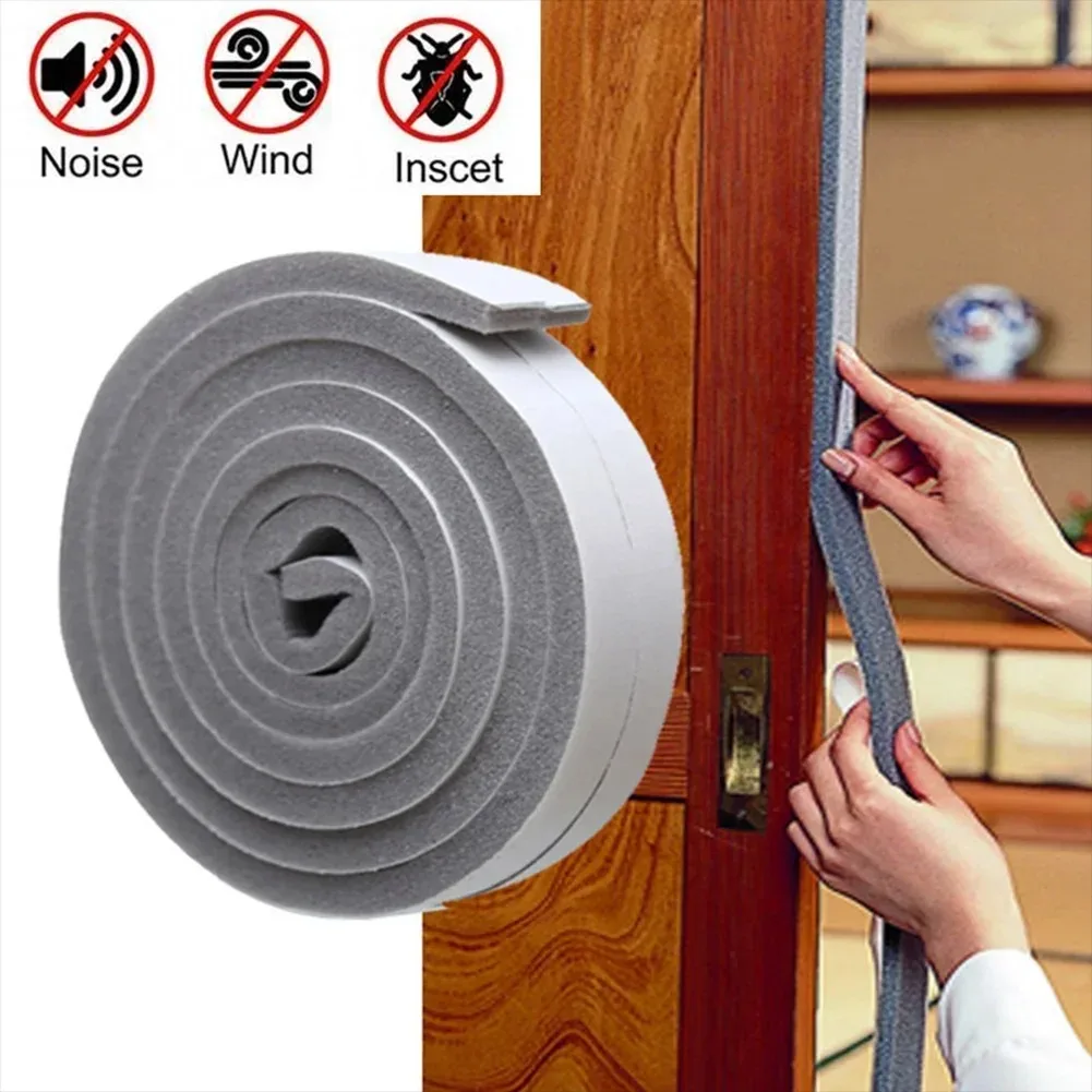 1PC 2mx3cm Foam Sea Strip Tape Adhesive Anti Collision Soundproof Weather Stripping for Doors Windows Furniture Protection