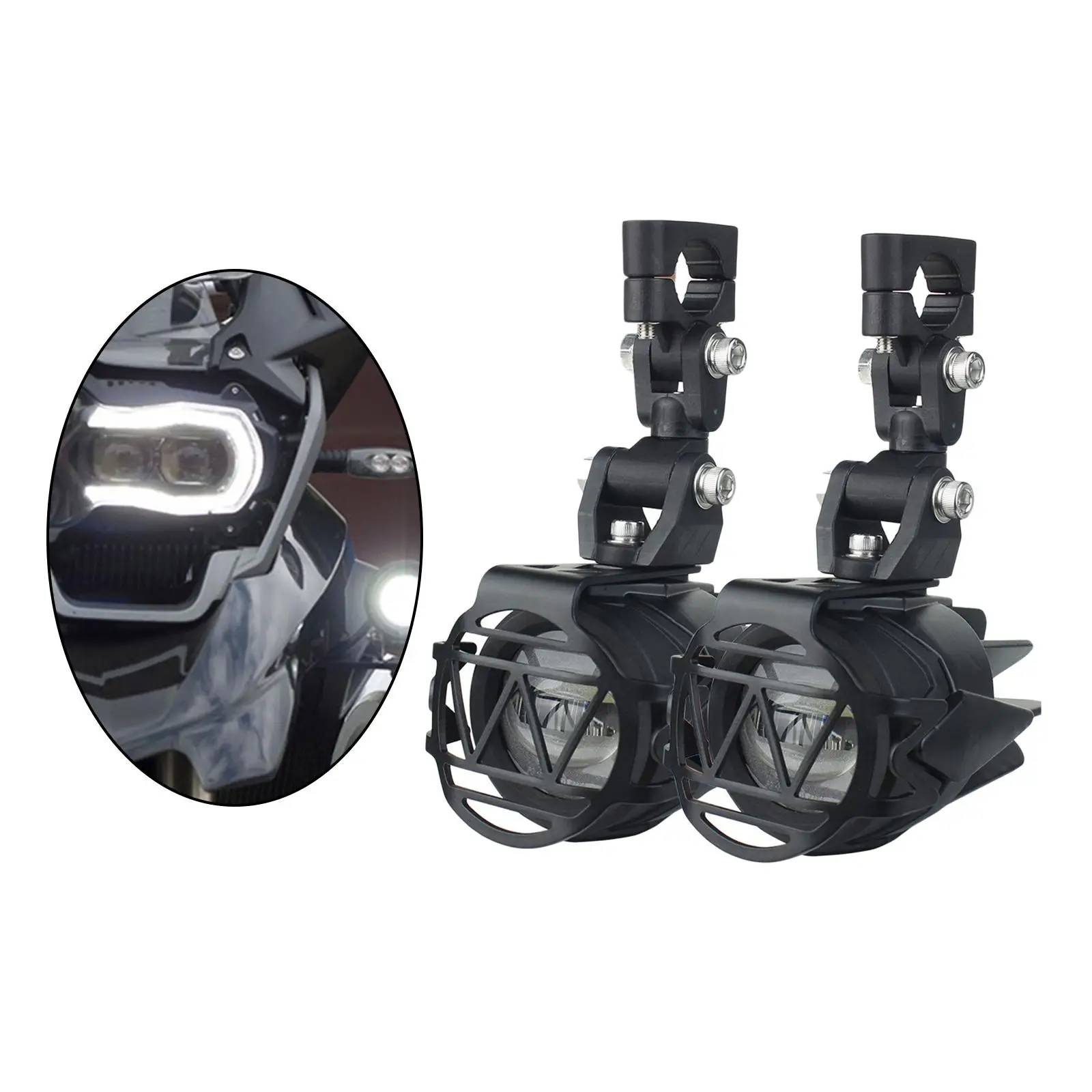 Universal Motorcycle Auxiliary Lights 6000lm 6000k Headlight Fog Light Driving Spot Light For