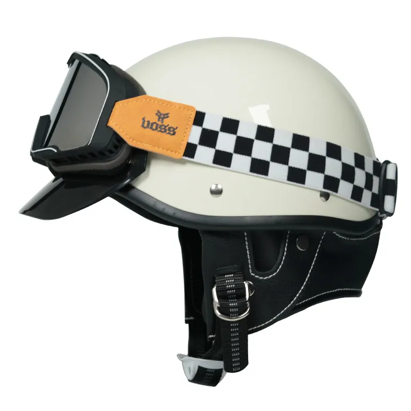 VOSS Retro vintage motorcycle helmet scooter half helmet cruiser prince