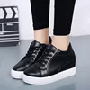 2024 White Hidden Slope Heel Casual Sports Shoes Women's Spring Sports Shoes High Platform High Heel Vulcanized Shoes 3