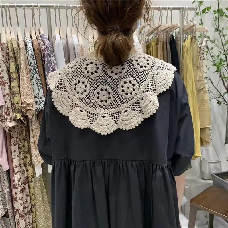 Small shawl sunscreen outside with decorative small Bib neck protection warm small shawl Cloak knited cape hollow out blouse paired with suspender skirt 2023 new bat sleeve drawstring top women s summer shawl sun protection suit