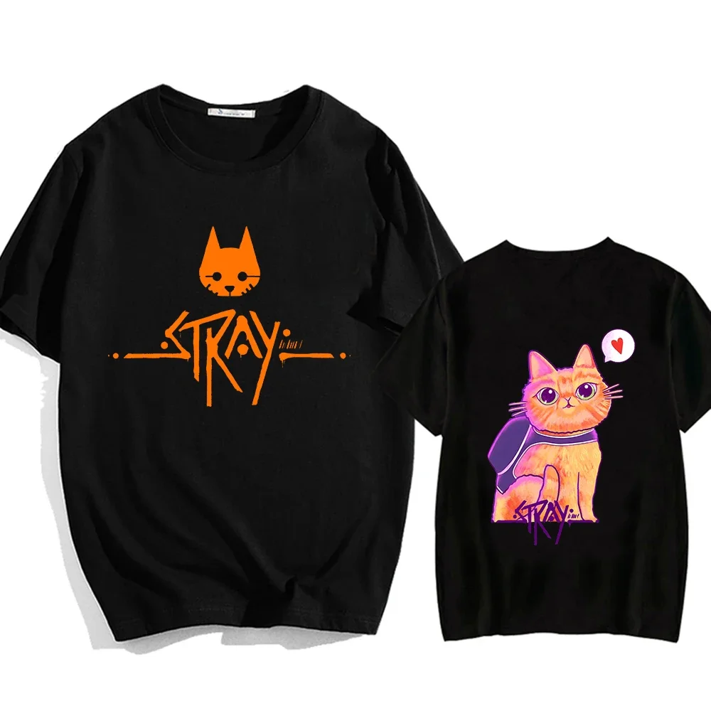 Stray Game Momo Cat Printed Graphic Anime T-shirts Aesthetic Manga Tshirt Regula