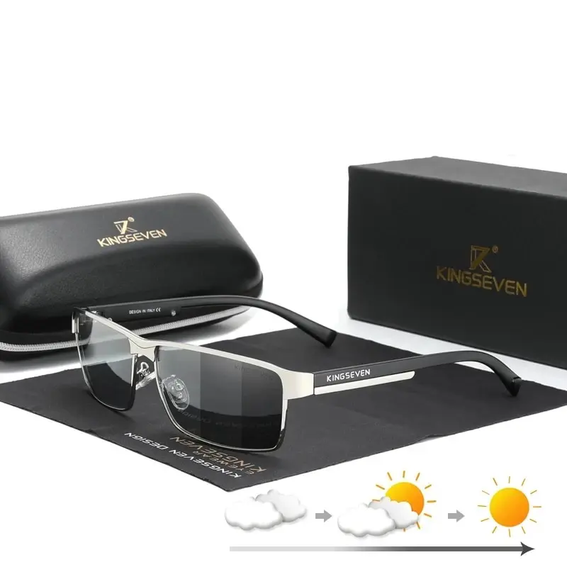 Lunettes de soleil photochromiques polarisées KINGSEVEN pour pêche - Verres caméléon UV400 anti-éblouissement
