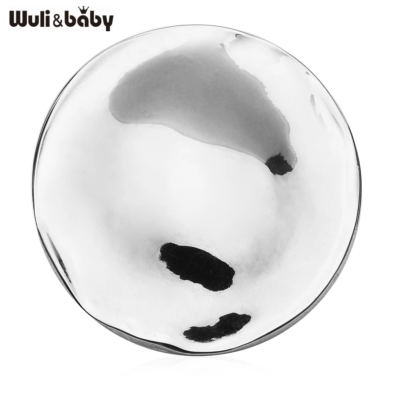Wuli & baby Normecore 기하학적 라운드 브로치, 남녀공용 스테인레스 스틸, 2 색 아트 디자인 브로치 핀 선물