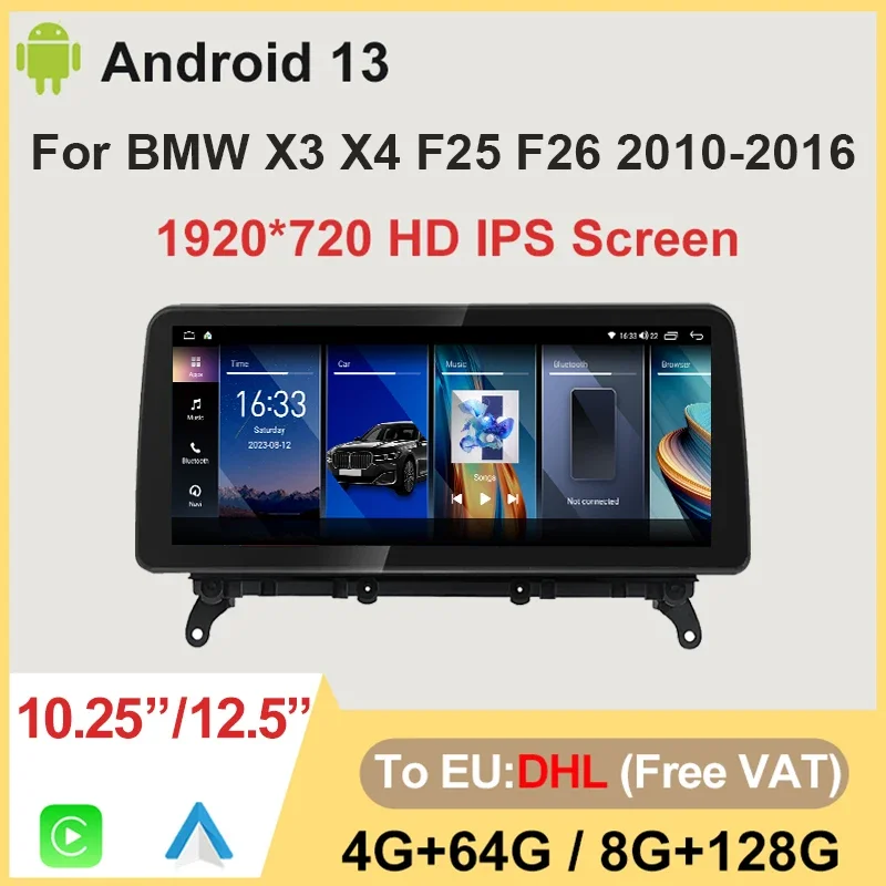 

Factory Price Android13 Carplay Screen For BMW X3 F25 X4 F26 ID8 12.5" Car Multimedia Car Video Players Bluetooth GPS Navigation