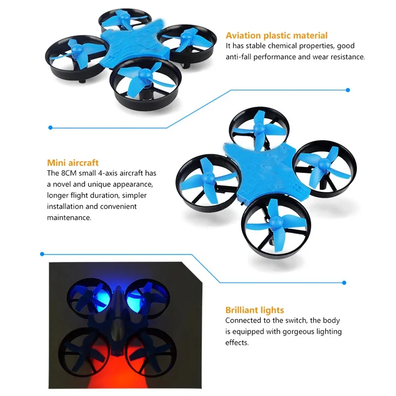 Mini Drone RC 2.4G 4CH 6 Axes Gyro avec 2 Batteries - Compatible Eachine E010 JJRC H36