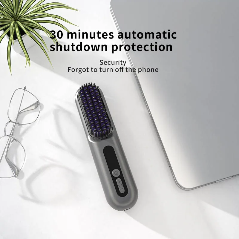 Wireless Smart Temperature Control Plasma Hair Straightening Comb Hair Straightener 9-speed Smart Temperature Control