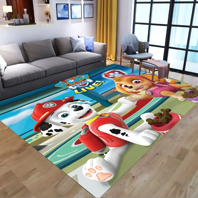 thumbnail image 1 of Alfombra de la Patrulla Canina, alfombra rectangular 3D para el suelo, alfombra de franela para sala de estar y dormitorio, alfombra para gatear con dibujos de perros caninos y niños, 1 of 5