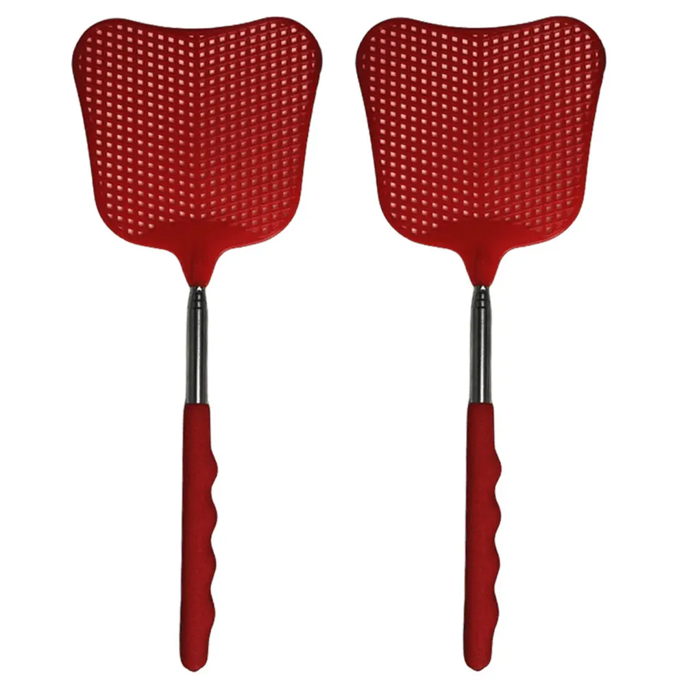 Telescopic Fly Swatters with Anti-Slip Handle Extendable Fly Swatters Manual Bugs Killer Tools 2Pcs for Indoor Outdoor