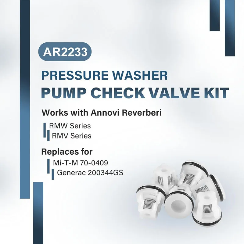 AR2233 Pressure Washer Pump Check Valve Kit Replace Annovi Reverberi RMW Series 70-0409 200344GS EZ Start pack of 6