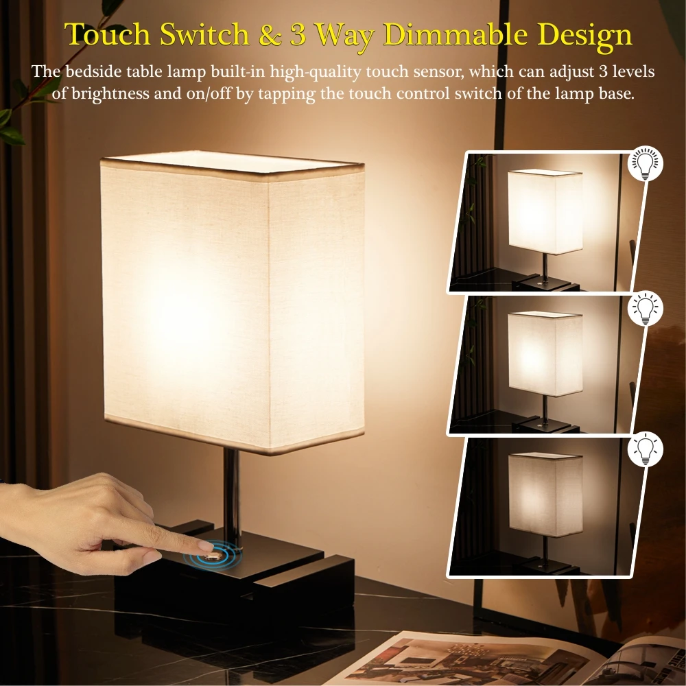 Led Desk Lamp Table Lamp with USB and Type-C Charging Ports