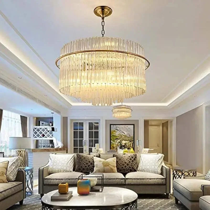 

Postmodern Nordic Living Room Light Luxury Chandelier Crystal Simple Creative Restaurant Villa Hotel Atmosphere