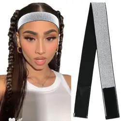 Edge Laying Scarf Custom Hair Products With Logo Elastic Band Wig Silver Easyclips Hair Band On Ribbon Anti-Slip Wig Materials
