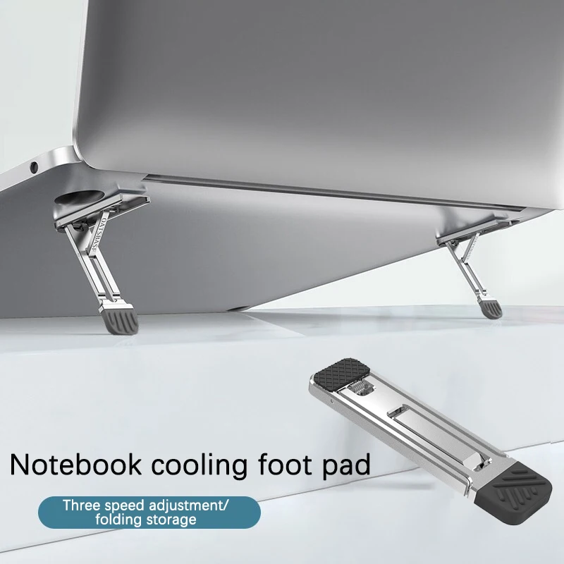 2PCS Nonslip Zinc Alloy Foldable Laptop and Notebook Riser Feet Stand