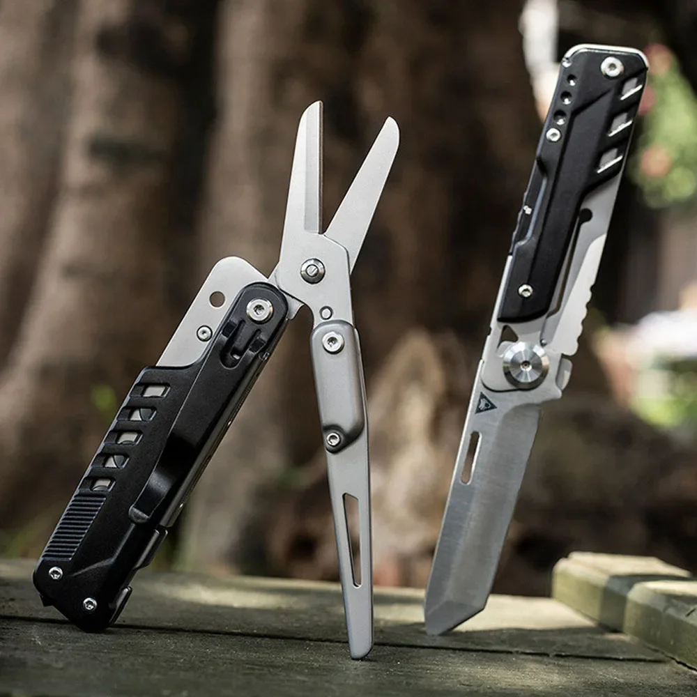 

Hunting Knives Scissors Outdoor With Tactical Camping Foldable Survival Clip Folding EDC Portable Mutitool Cutter Knife Travel
