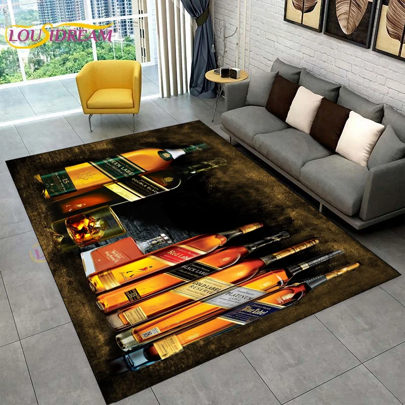 

Classic Whisky Carpet J-Johnnie Walker Area Rug for Living Room Bedroom Soft Kid Non-slip Mat Bar Decoration Gift