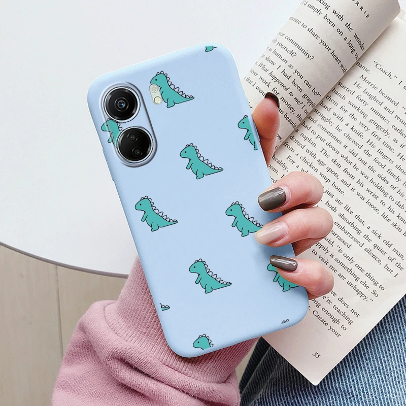 Silicone Soft TPU Protective Cat Design Phone Case with Little Dinosaur Shell