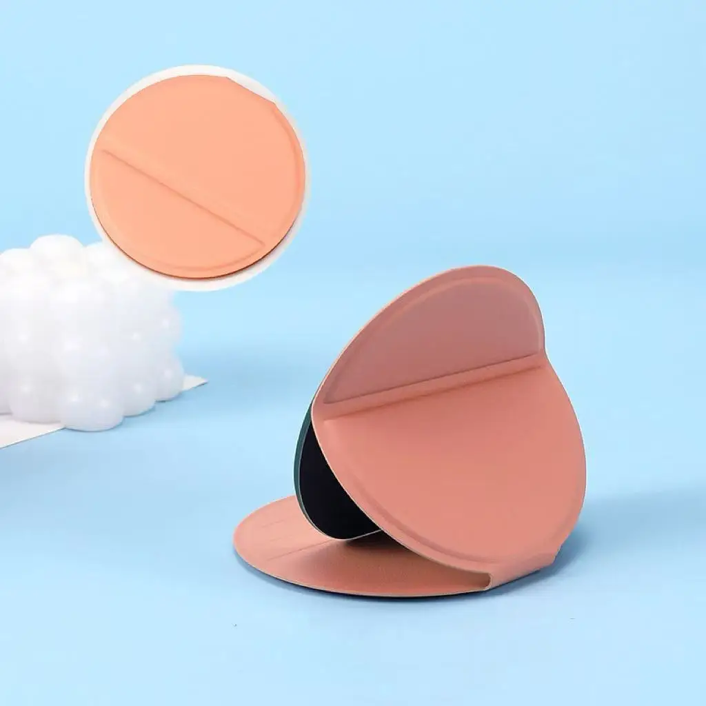 여행 필수품 메이크업 거울 초박형 0.7cm 접이식 화장 거울 PU 가죽 커버 핸드백용 휴대용 포켓 거울
