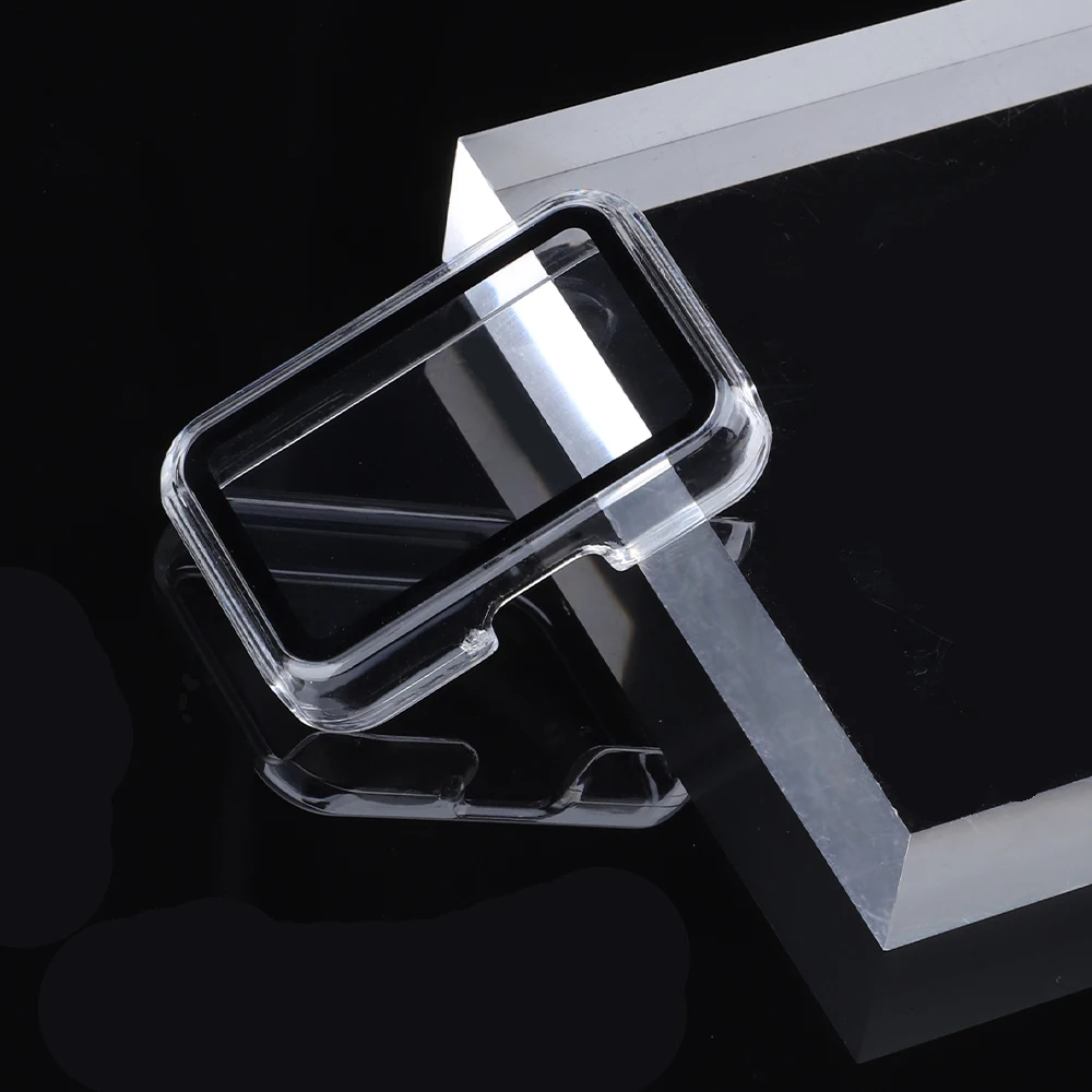 Full-Coverage Tempered Glass Watch Case with Durable Hard PC Frame - Drop-Proof Protection