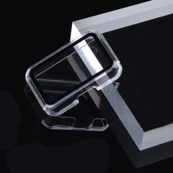 Full - Coverage Tempered Glass Watch Case with Durable Hard PC Frame - Drop - Proof Protection (Transparent)