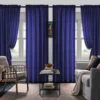 Set Of 4 Curtains, Solid Color Simple Rod Pocket Blackout Curtains, Suitable For Living Room, Office, Home, Bedroom Decoration 4