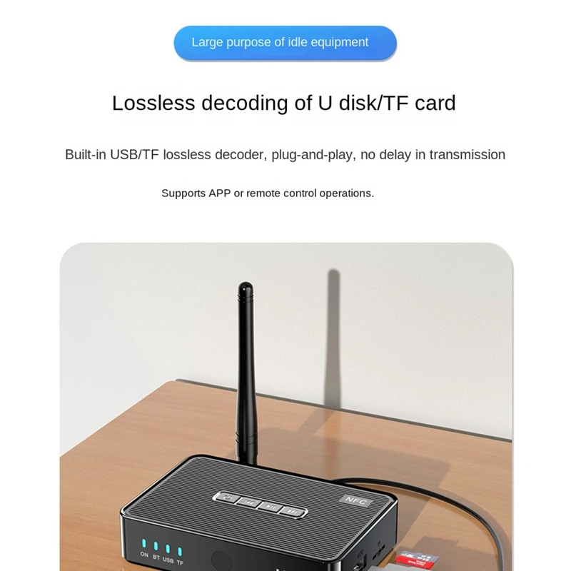 Bluetooth Audio Receiver Transmitter 5.1 NFC Stereo 3.5Mm AUX RCA Optical Hifi Bluetooth Audio Adapter With Remote