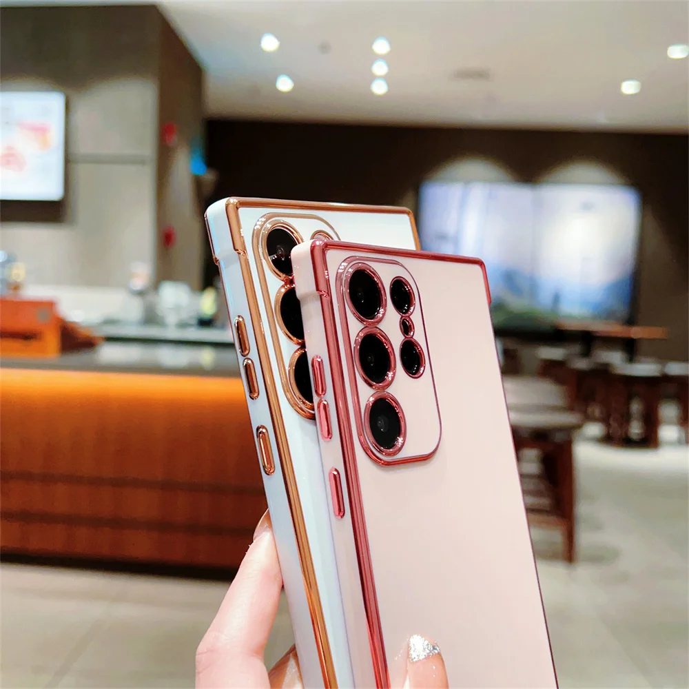 Ultra Case Plating Soft Silicone Cases For Samsung Galaxy Plus S 24 S24 5G S23 S22 S21 FE Shockproof Cover_voghion.com