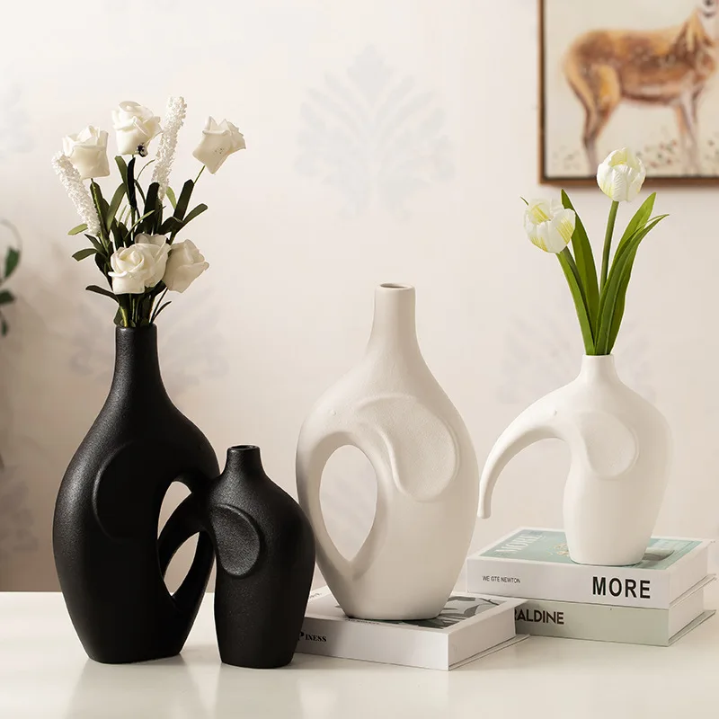 

Nordic ceramic vase, inset style set, creative ceramic handicrafts, living room, flower arrangement, home furnishing, cross-bord