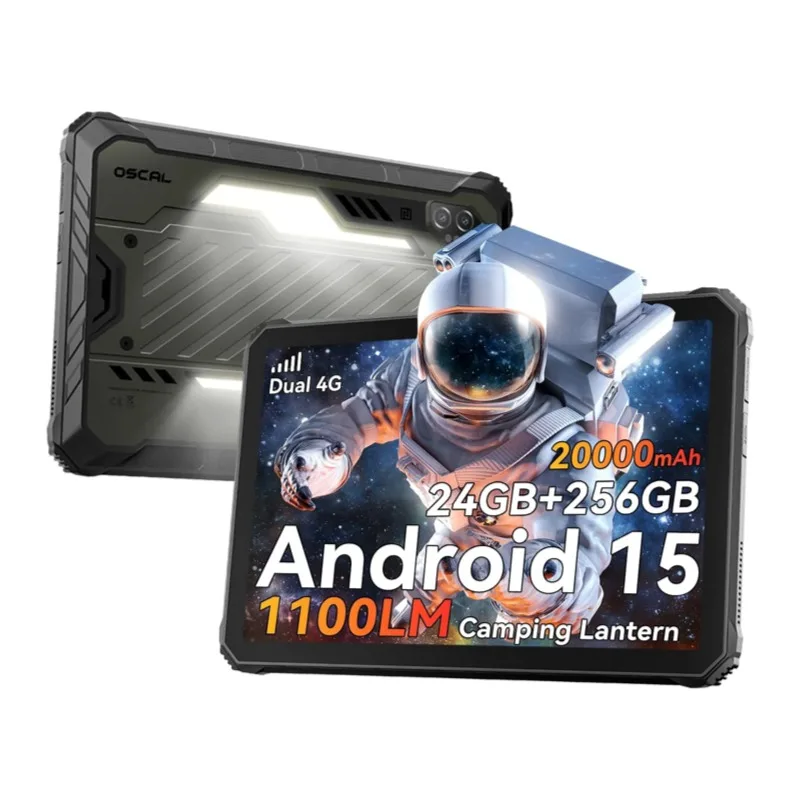 OSCAL SPIDER 10 Rugged Pad, 11'' FHD+IPS 60Hz Display, 8GB 256GB 20000mAh 45W Fast Charging,MTK Dimensity G81, Android 15 Tablet