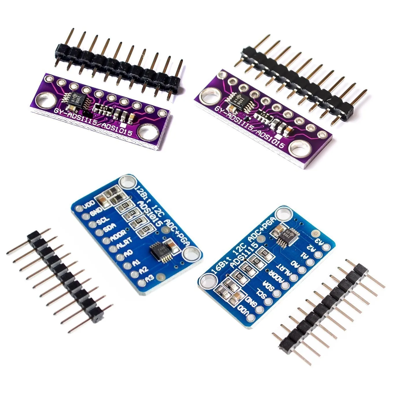 16-Bit-I2C-ADS1115-ADS1015-Module-ADC-4-channel-with-Pro-Gain-Amplifier ...