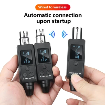 2 Channel UHF Wireless Microphone Converter XLR Rechargeable Battery Transmitter & Receiver Microphone for Dynamic Microphones 2