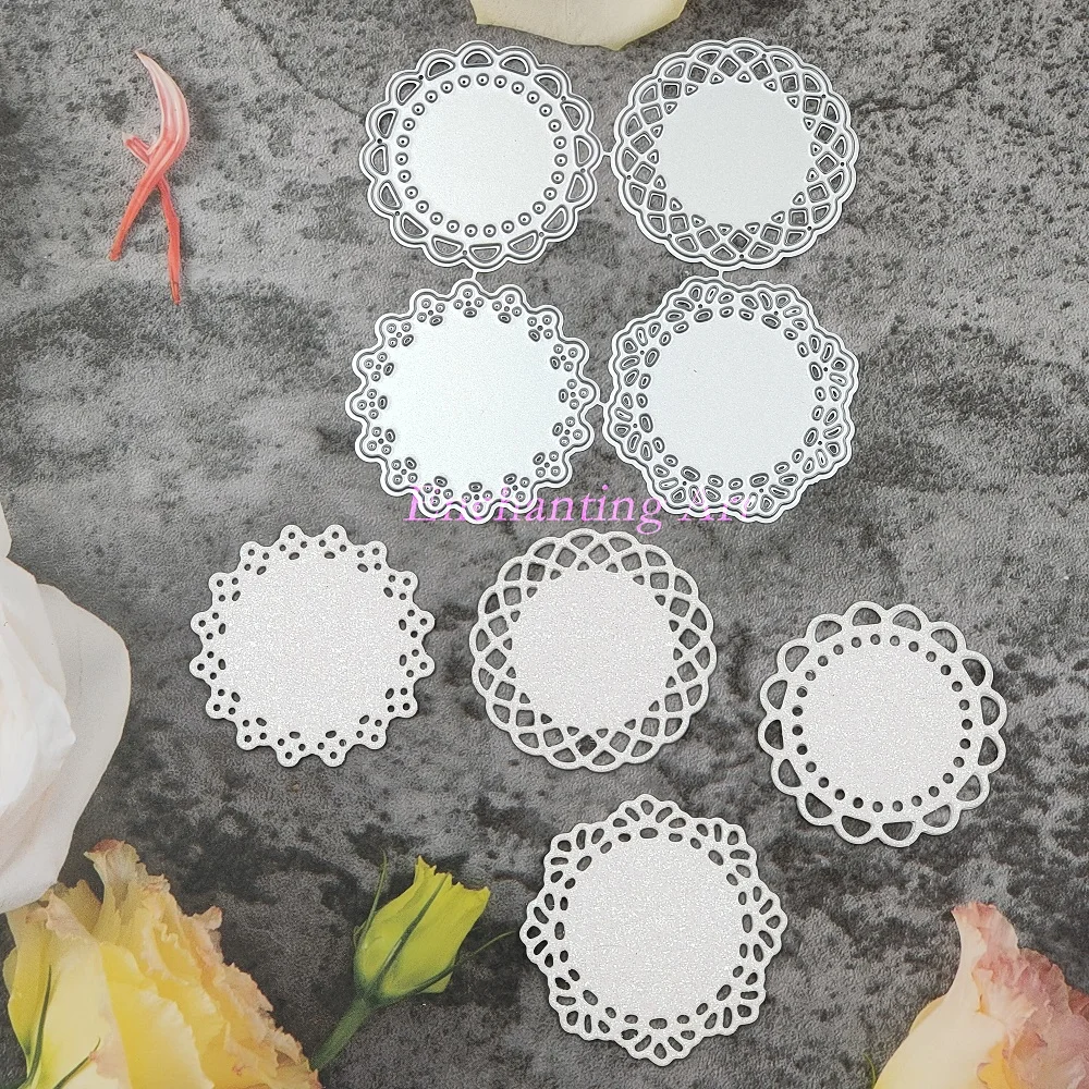 

Four Types of Lace Round Metal Cutting Dies Stencil For DIY Scrapbooking Card Craft Decorative Embossing