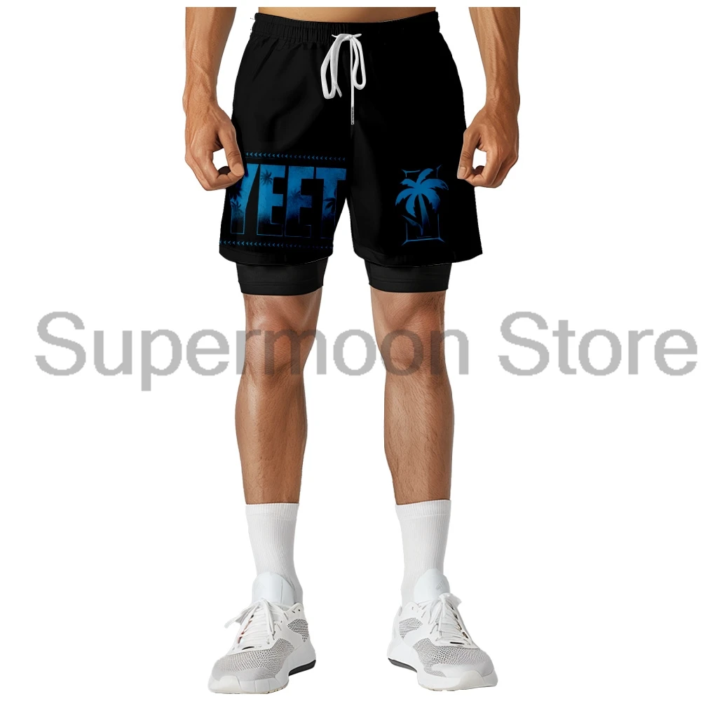 Jey Uso Yeet Sweatshorts Men's 2 in 1 Running Shorts Women Basketball Pants Unisex Outdoor Sportwear 2