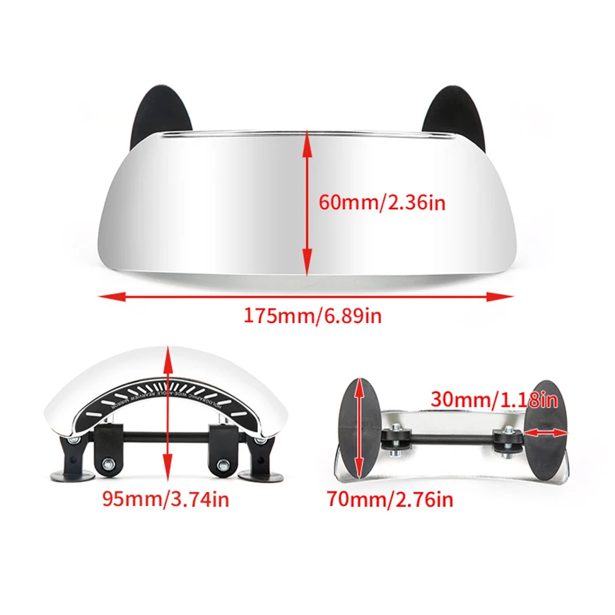 Wide Angle Safety Rearview Mirror for Motorcycles