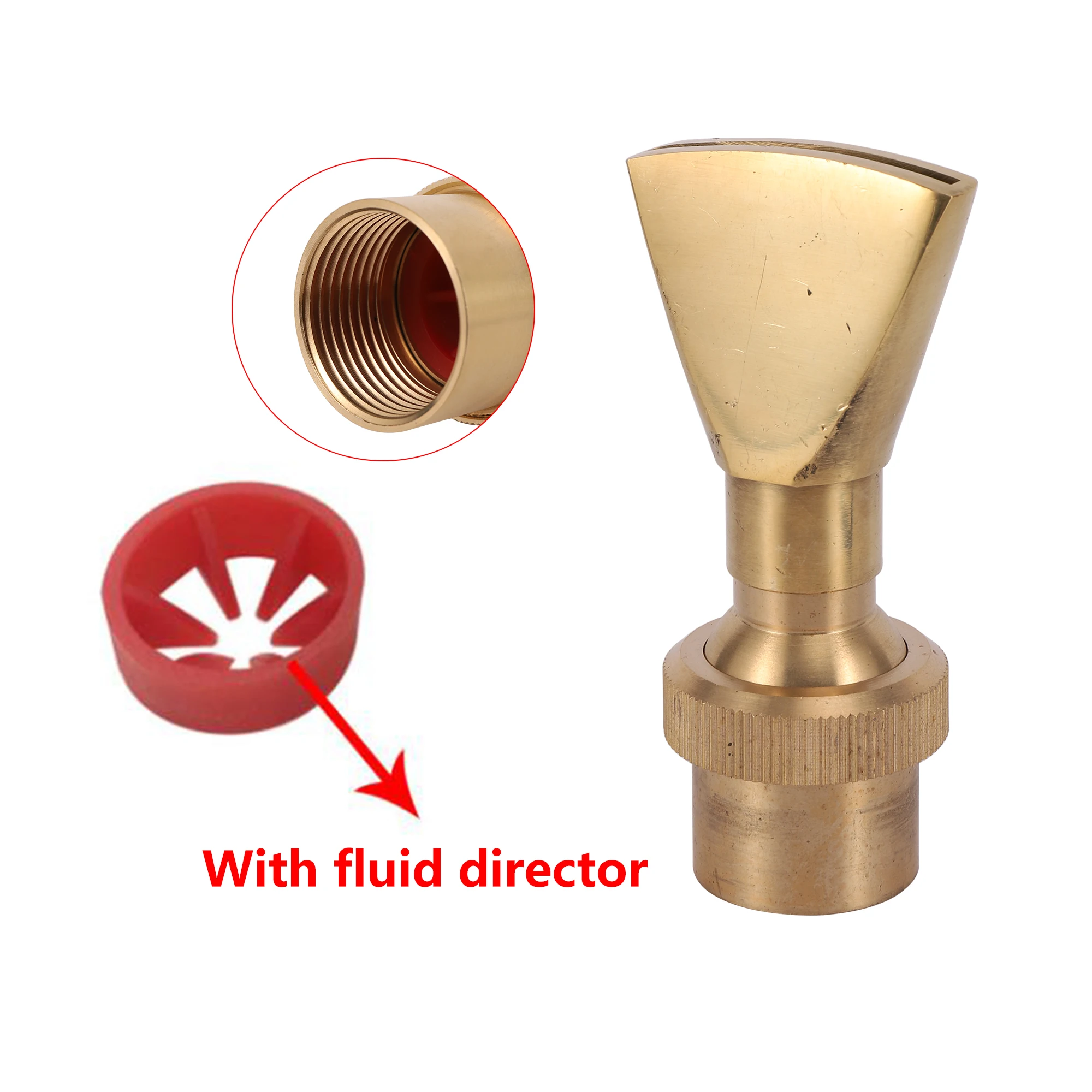 Fountain Nozzles Brass Fan Shaped Fountain Nozzle 1/2" 3/4" 1" 2" Thread Garden Pool Fountain Head Duck Tail Jet Sprinkler Park Landscape Decor