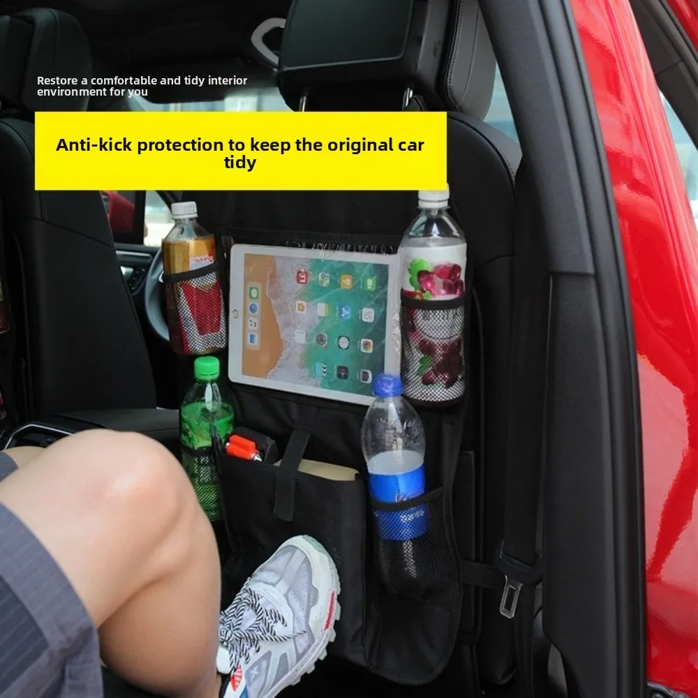 터치스크린 태블릿 홀더가 있는 차량 뒷좌석 정리함, 자동차 수납 포켓 커버, 카시트 등받이 보호대, 자동차 액세서리