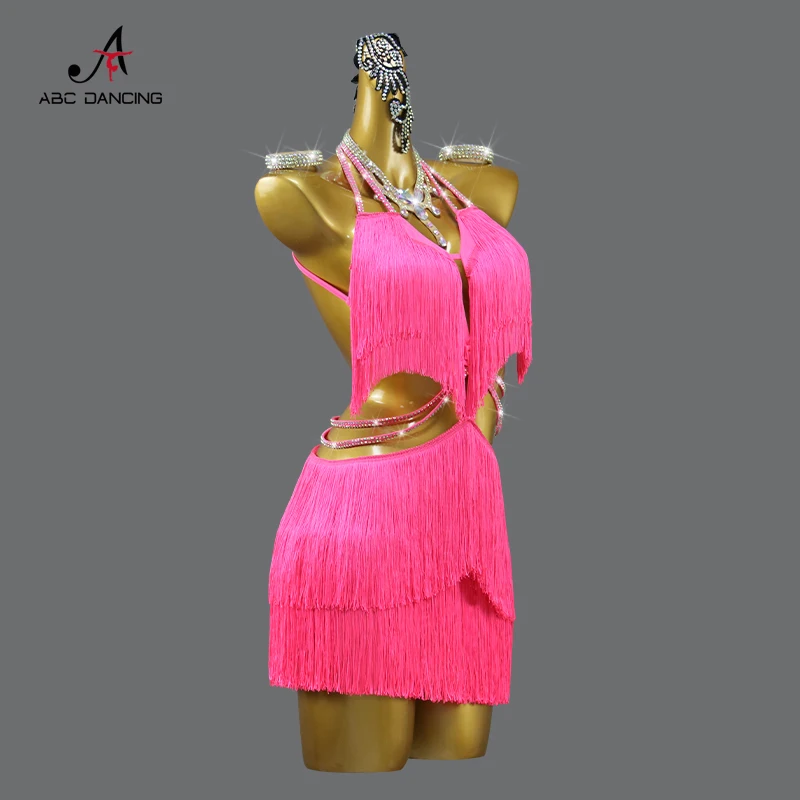 Dance Dress New Latin Dance Dress Competition Sexy Women Ball Party Performance Clothes Girl Kid Prom Costume Ladies Line Suit Practice Wear