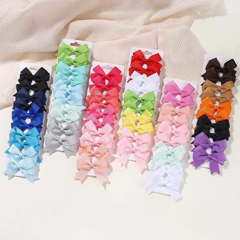 60 Fermagli Per Capelli A Fiocco Per Bambine E Ragazze - Clip A Coccodrillo In Nastro Grosgrain 5,1 Cm - Rosso E Altri Colori - 2