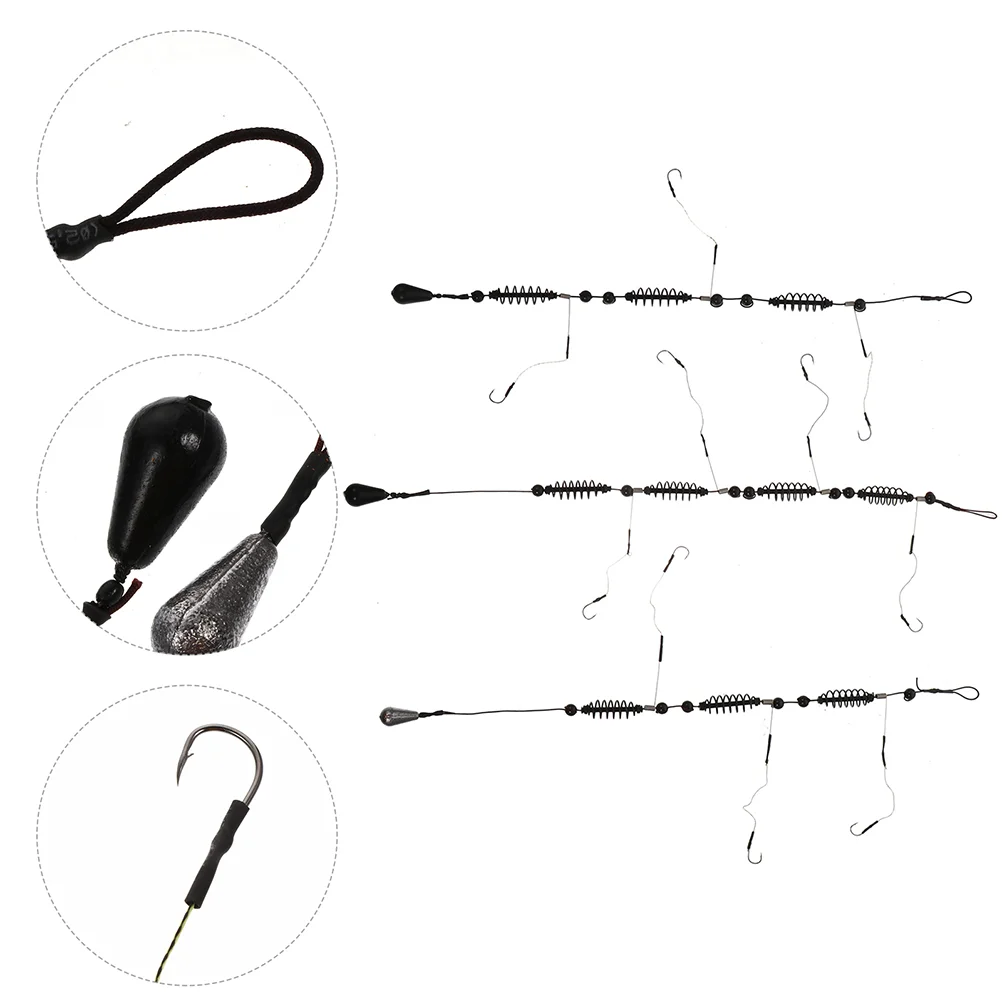 

3 Pcs Equipment Bait Thrower Hook Spring Carp Feeders Tackle Professional Baskets Outdoor Accessory