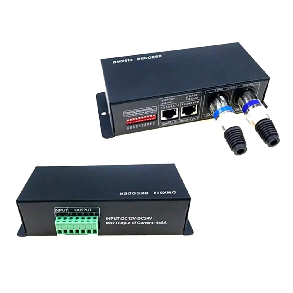 

DC12-24V DMX512, декодер, флэш-контроллер, 3CH, 4-канальный драйвер RGB/RGBW для 5050 3528 RGB RGBW, флэш-лента