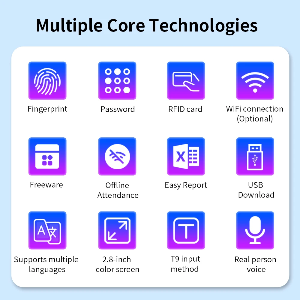 출석 시계 장치 지능형 지문 인식 125KHZ 번호 시계 기계 사무실 간단한 출석 장치 USB 데이터 내보내기